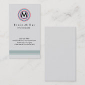 Carte De Visite Professionnel Plain Élégant Moderne Simple (Devant / Derrière)