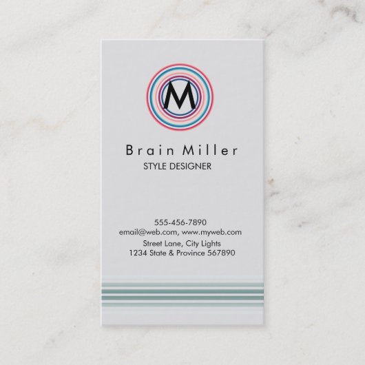 Carte De Visite Professionnel Plain Élégant Moderne Simple (Devant)