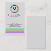Carte De Visite Professionnel Plain Élégant Moderne Simple Hexagon (Devant / Derrière)