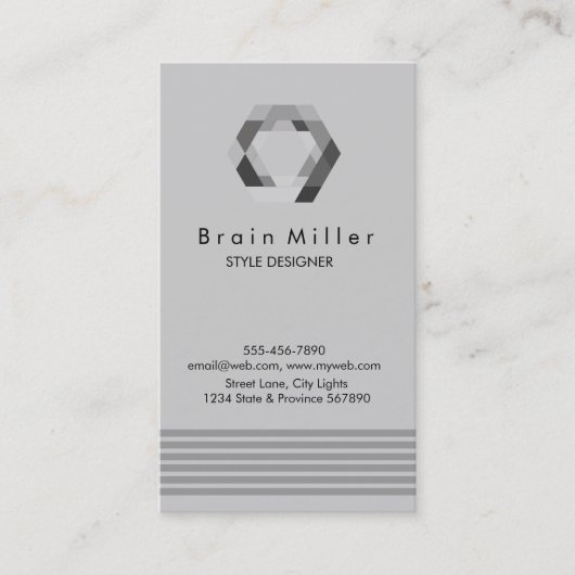 Carte De Visite Professionnel Plain Élégant Moderne Simple Hexagon (Devant)