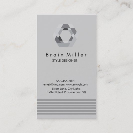Carte De Visite Professionnel Plain Élégant Moderne Simple Hexagon (Devant)
