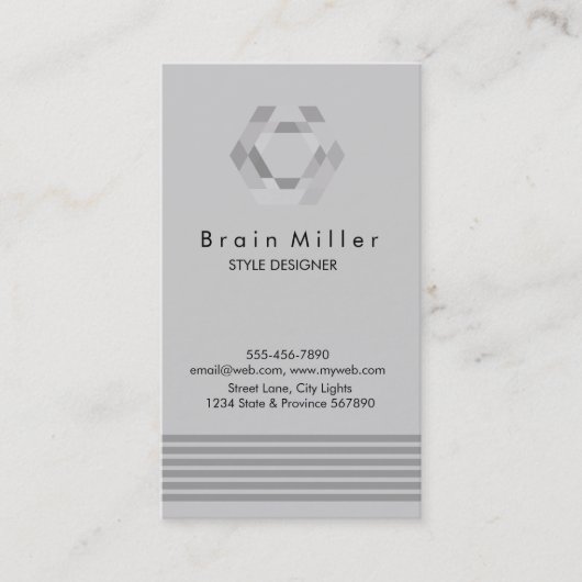 Carte De Visite Professionnel Plain Élégant Moderne Simple Hexagon (Devant)