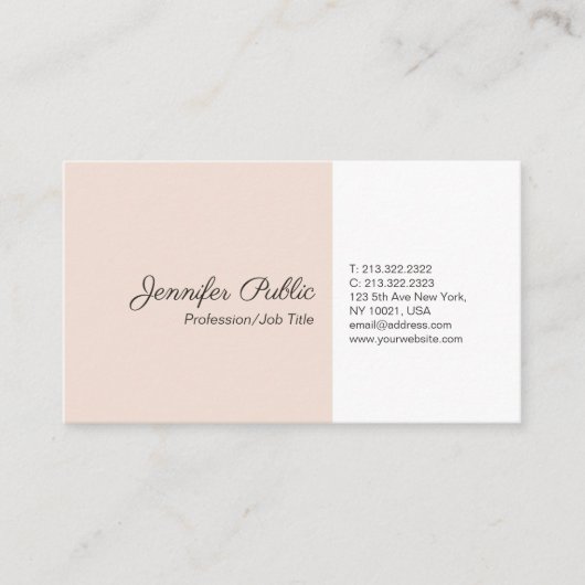 Carte De Visite Professionnel Plat Simple Élégant Couleurs Moderne (Devant)