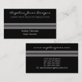 Carte de visite professionnel poli, gris (Devant / Derrière)