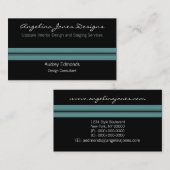 Carte de visite professionnel poli, Turquoise soup (Devant / Derrière)