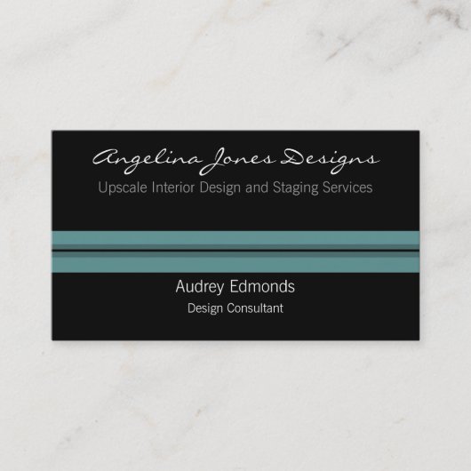 Carte de visite professionnel poli, Turquoise soup (Devant)