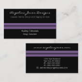 Carte de visite professionnel poli, violet doux (Devant / Derrière)