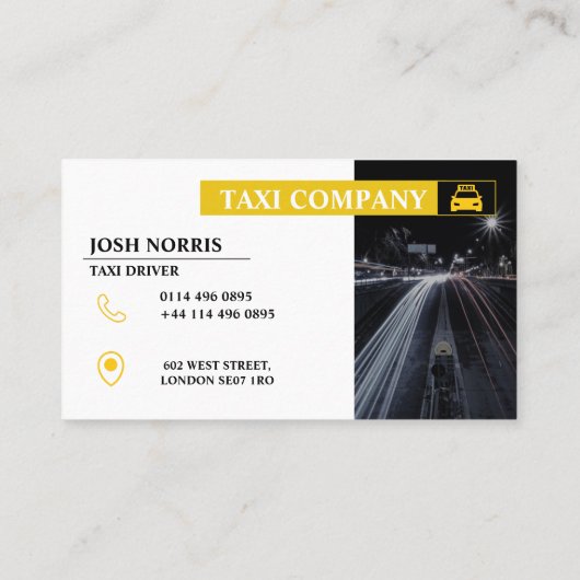 Carte de visite professionnel pour chauffeurs de t (Dos)