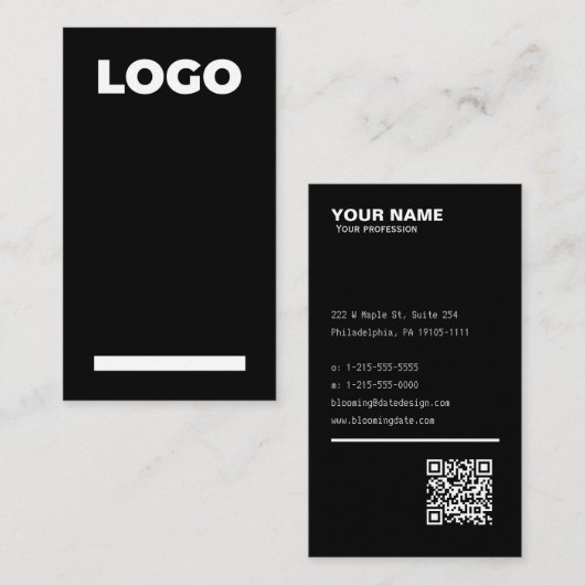 Carte de visite professionnel pour l'entrepreneur (Devant / Derrière)