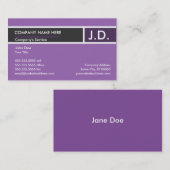 Carte De Visite professionnel pourpre (Devant / Derrière)