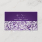 Carte De Visite Professionnel pourpre de Paisley de mode (Dos)