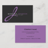 Carte De Visite Professionnel pourpre moderne et simple de (Devant / Derrière)