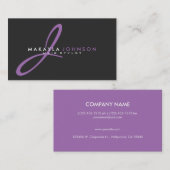 Carte De Visite Professionnel pourpre moderne et simple de (Devant / Derrière)