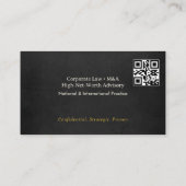 Carte De Visite Professionnel Premium Gold Noir cuir moderne QR (Dos)