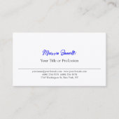 Carte De Visite Professionnel Premium Silk Black & White Blue (Devant)