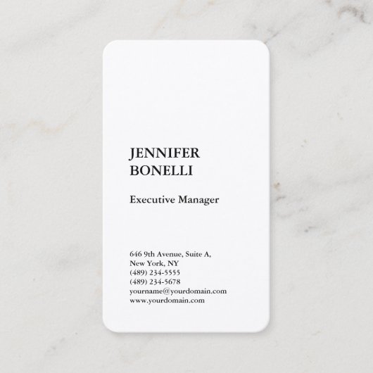 Carte De Visite Professionnel Premium Silk Plain Moderne (Devant)