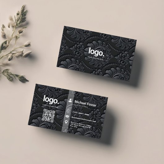 Carte de visite professionnel professionnel noir é