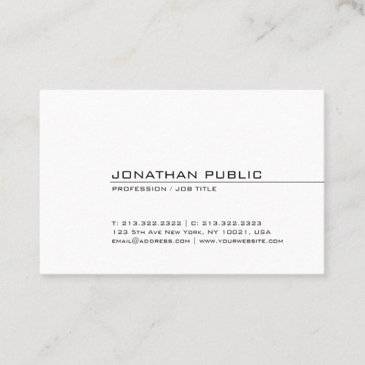 Carte De Visite Professionnel Propre Design Cool Moderne Élégant (Devant)