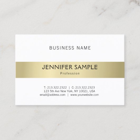 Carte De Visite Professionnel Propre Plaine Élégante Or Look moder (Devant)