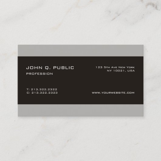 Carte De Visite Professionnel Propre Trending Créatif Design moder (Devant)