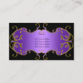 Carte De Visite Professionnel Purple Black Gold Élégant (Dos)