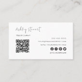Carte De Visite Professionnel Qr Code Logo Moderne tendance Blanc (Devant)