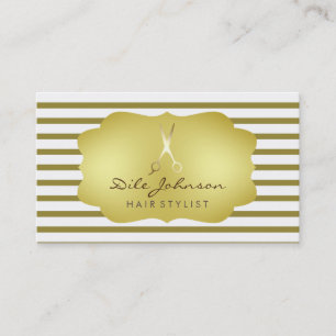 Carte De Visite Professionnel rayé de salle de Faux d'or de