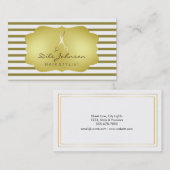 Carte De Visite Professionnel rayé de salle de Faux d'or de (Devant / Derrière)