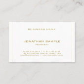 Carte De Visite Professionnel rayé d'or simple moderne élégant (Dos)