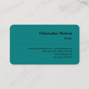 Carte De Visite Professionnel Réaltor Immobilier Turquoise bleu
