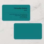 Carte De Visite Professionnel Réaltor Immobilier Turquoise bleu (Devant / Derrière)