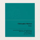 Carte De Visite Professionnel Réaltor Immobilier Turquoise bleu (Extérieur déplié)