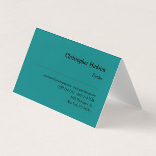 Carte De Visite Professionnel Réaltor Immobilier Turquoise bleu