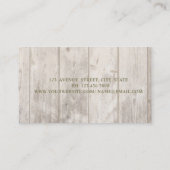 Carte De Visite Professionnel romantique, Fleurs, Texture en bois (Dos)