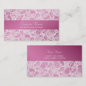 Carte De Visite Professionnel rose de Paisley de mode (Devant / Derrière)