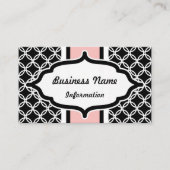 Carte de visite professionnel rose et noir (Devant)