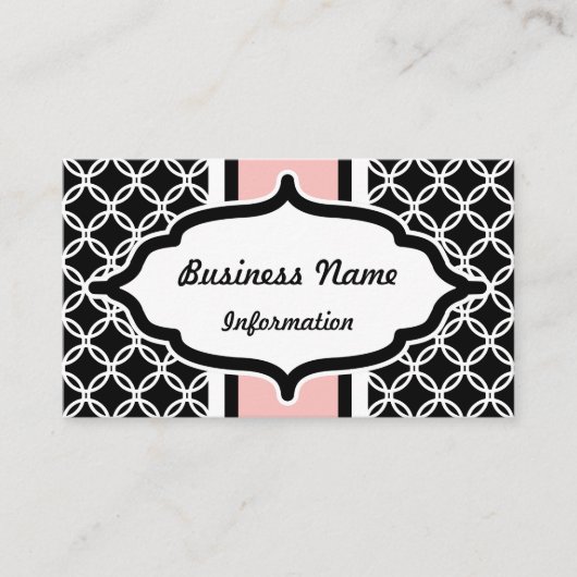 Carte de visite professionnel rose et noir (Devant)