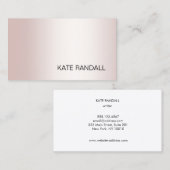Carte de visite professionnel Rose moderne simple (Devant / Derrière)