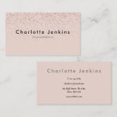 Carte de visite professionnel rose Parties scintil (Devant / Derrière)