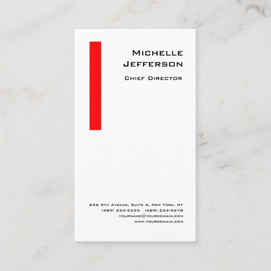 Carte De Visite Professionnel Rouge Blanc (Devant)