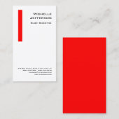 Carte De Visite Professionnel Rouge Blanc (Devant / Derrière)