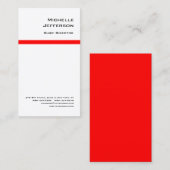 Carte De Visite Professionnel Rouge Blanc (Devant / Derrière)