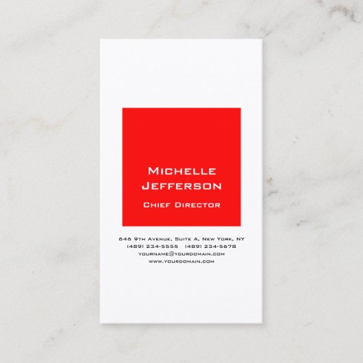 Carte De Visite Professionnel Rouge Blanc (Devant)