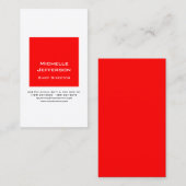Carte De Visite Professionnel Rouge Blanc (Devant / Derrière)