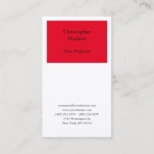 Carte De Visite Professionnel Rouge & Blanc en soie de qualité sup