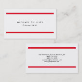 Carte De Visite Professionnel Rouge brut Grilles Blanc Original (Devant / Derrière)