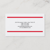 Carte De Visite Professionnel Rouge brut Grilles Blanc Original (Dos)