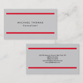 Carte De Visite Professionnel Rouge clair Gris clair Gris original (Devant / Derrière)