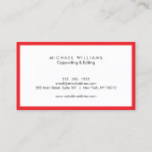 Carte de visite professionnel rouge et blanc (Dos)