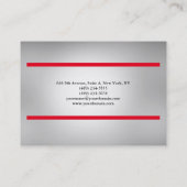 Carte De Visite Professionnel Rouge Métallé Gris Original (Dos)